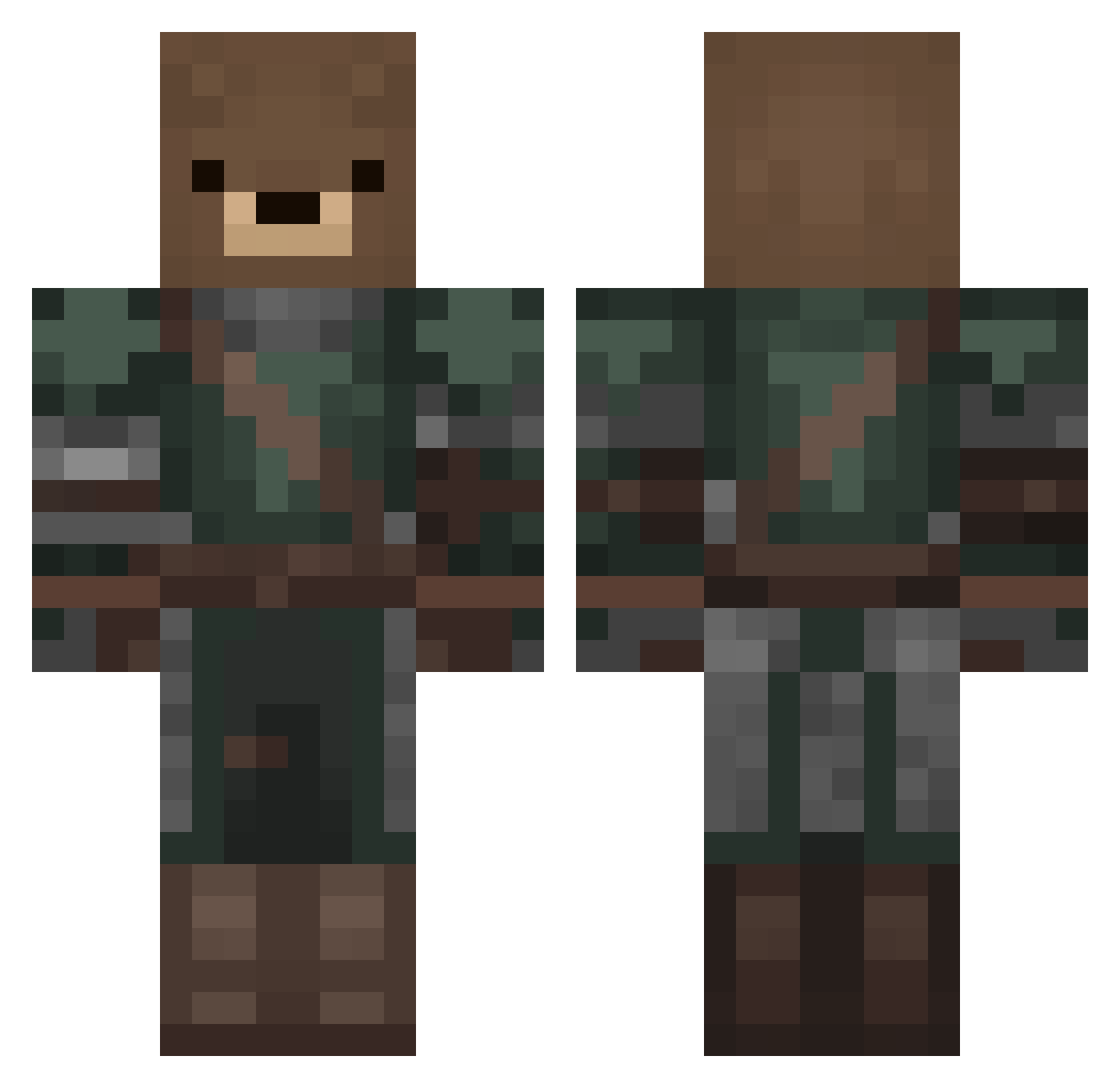 MondazePanda Minecraft skin, front and back view