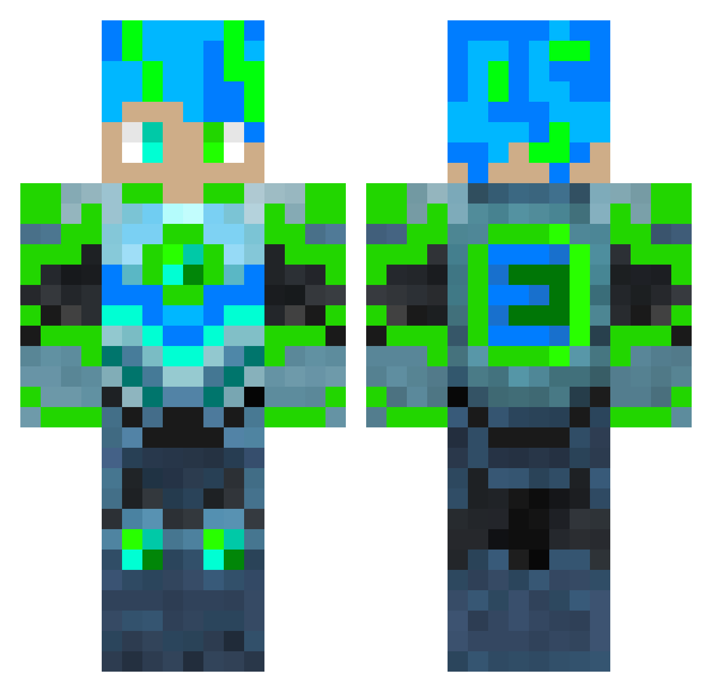 EMIELROCKS1 Minecraft skin, front and back view