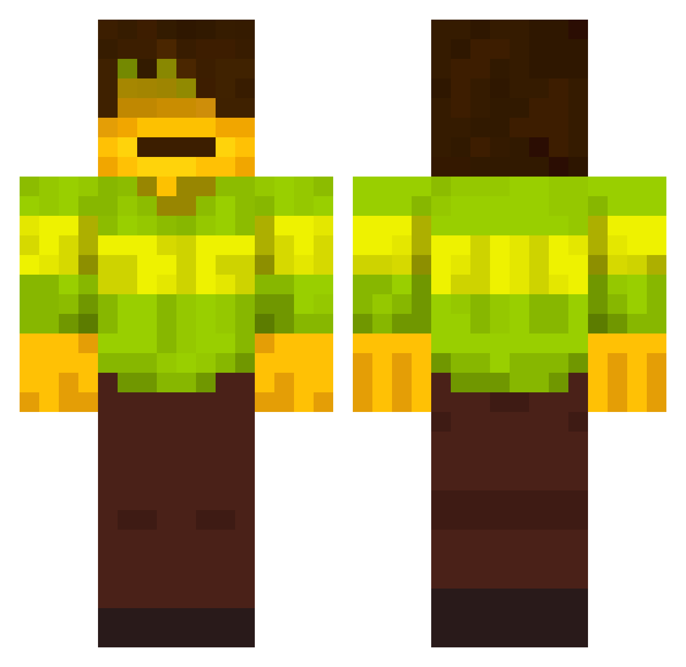 CAMILOCAR Minecraft skin, front and back view