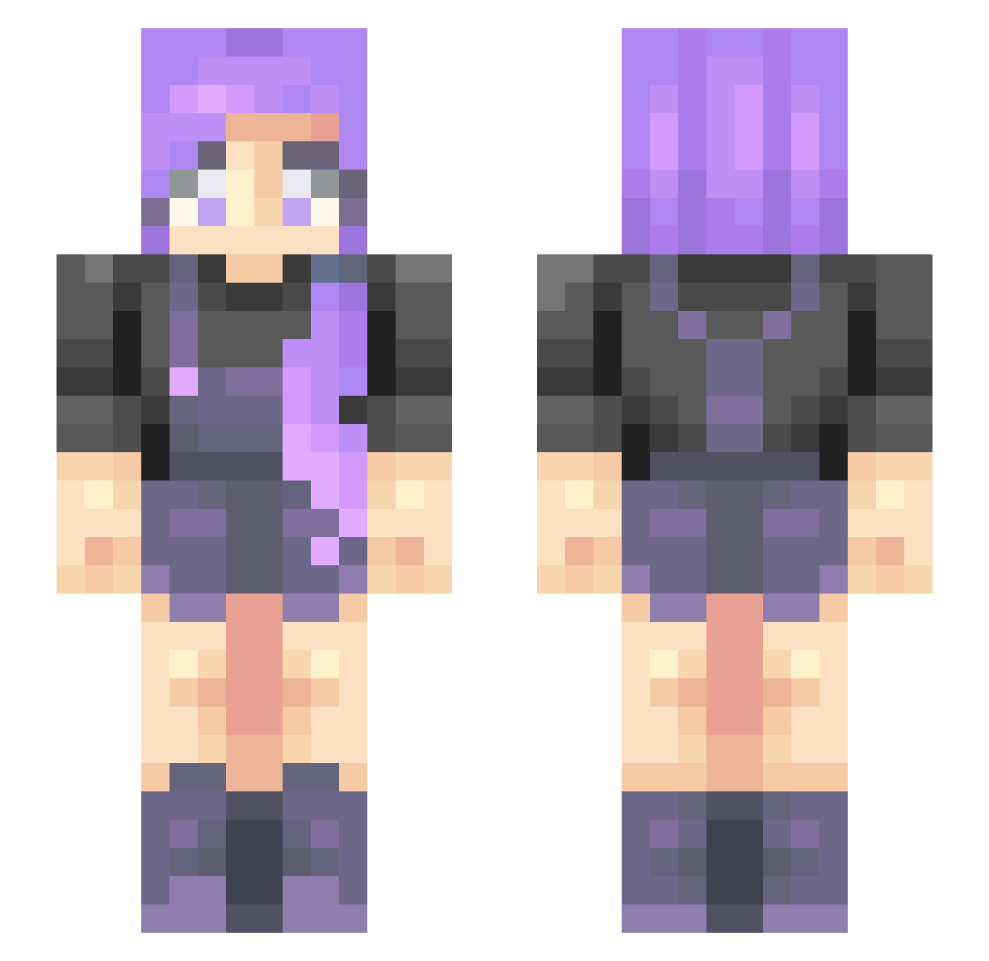itsenzover Minecraft skin, front and back view