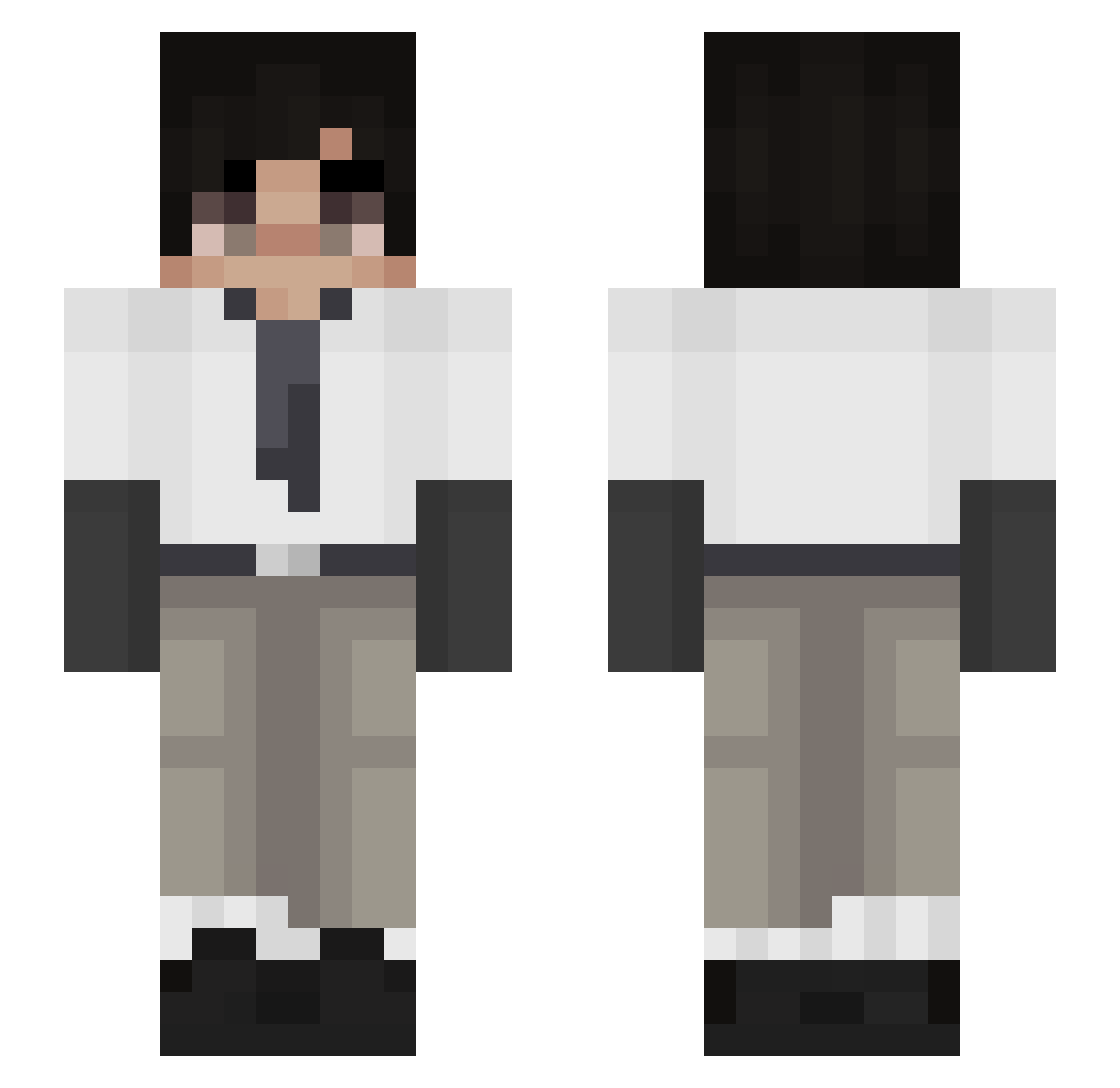 Xnebuula Minecraft skin, front and back view