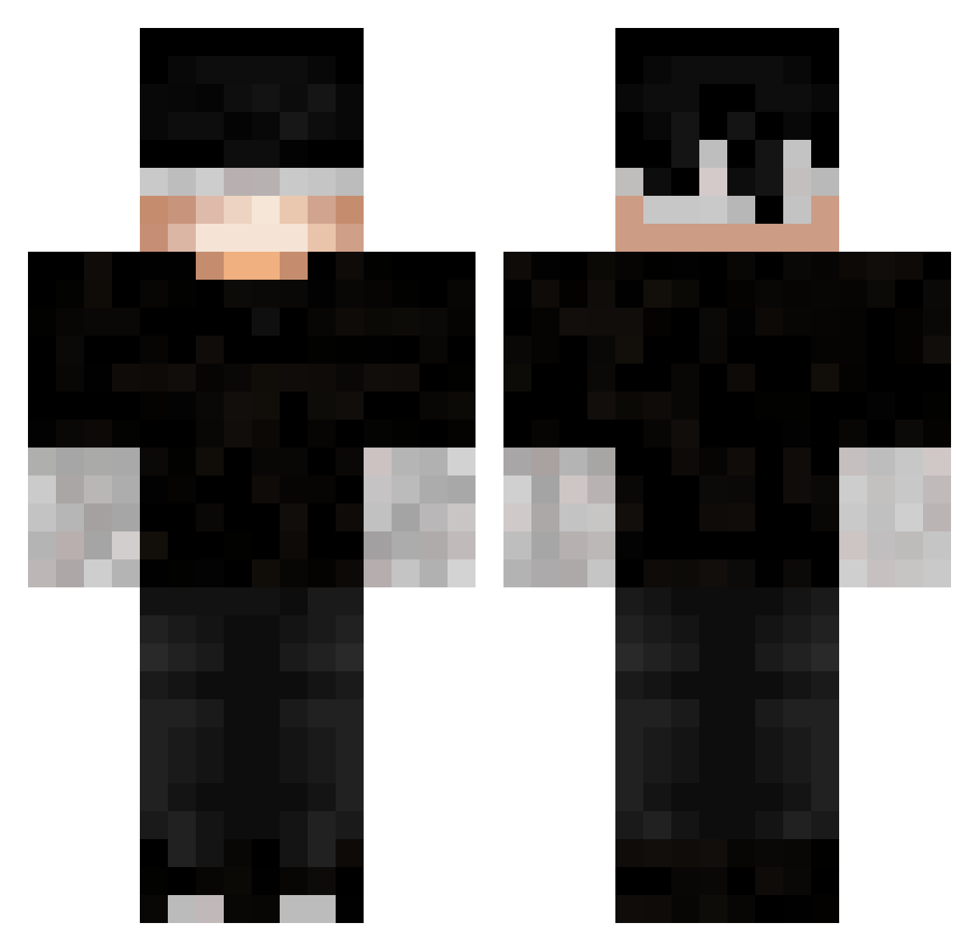 Nitromz Minecraft skin, front and back view