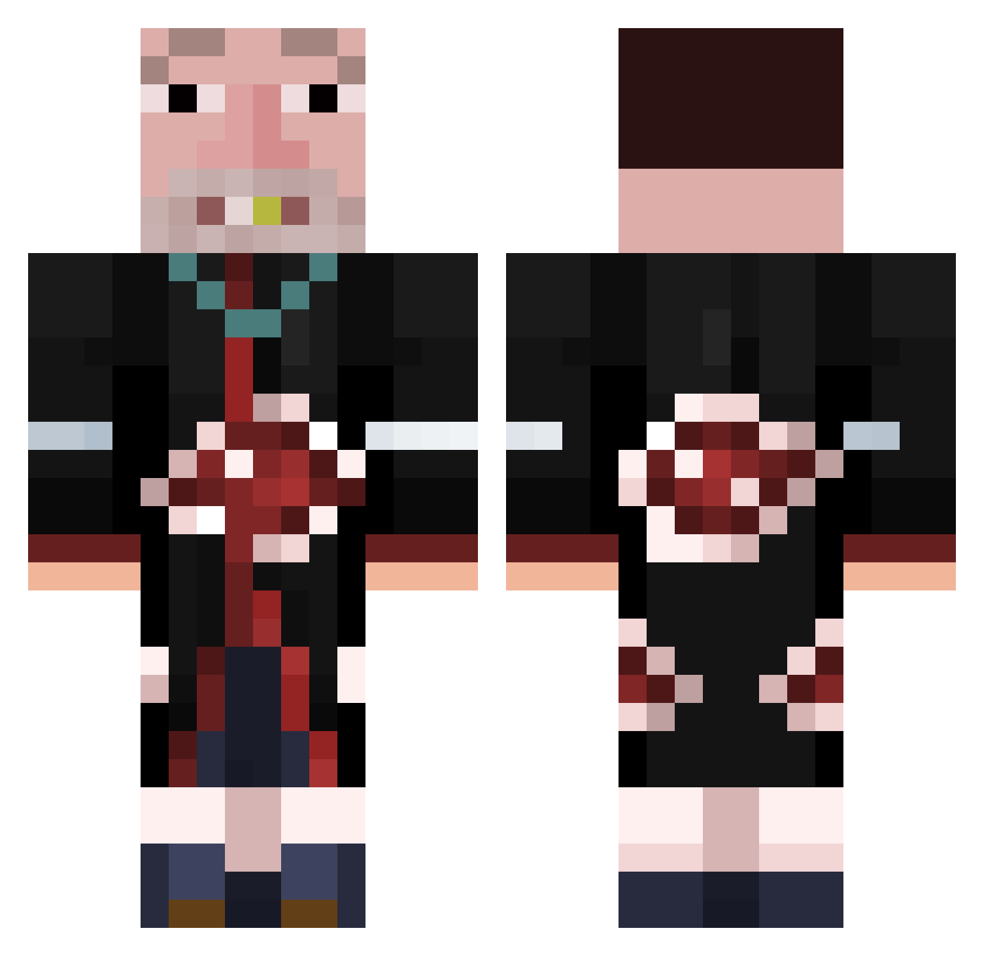 Marksem Minecraft skin, front and back view