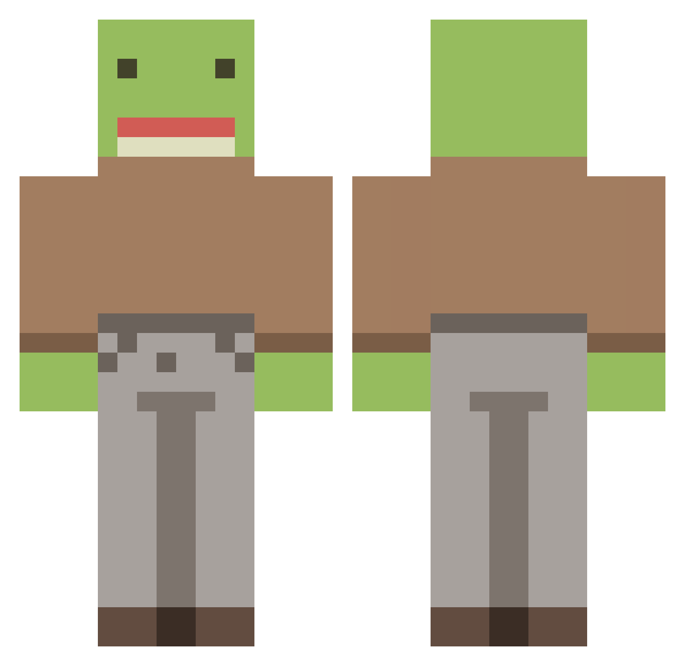 DixaN Minecraft skin, front and back view