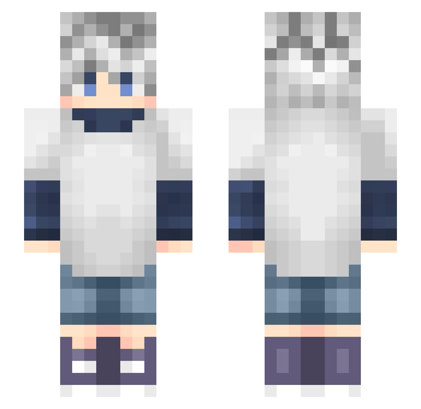 7mzaoi Minecraft skin, front and back view