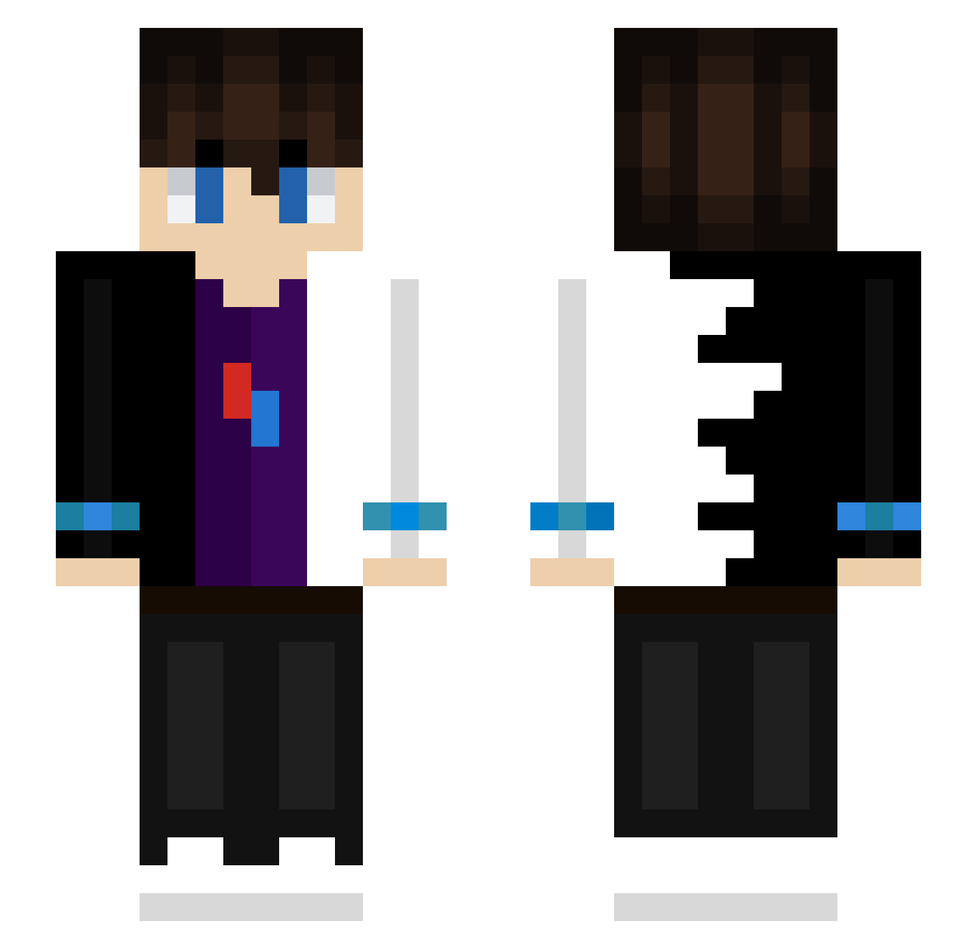 Jamiesudi Minecraft skin, front and back view