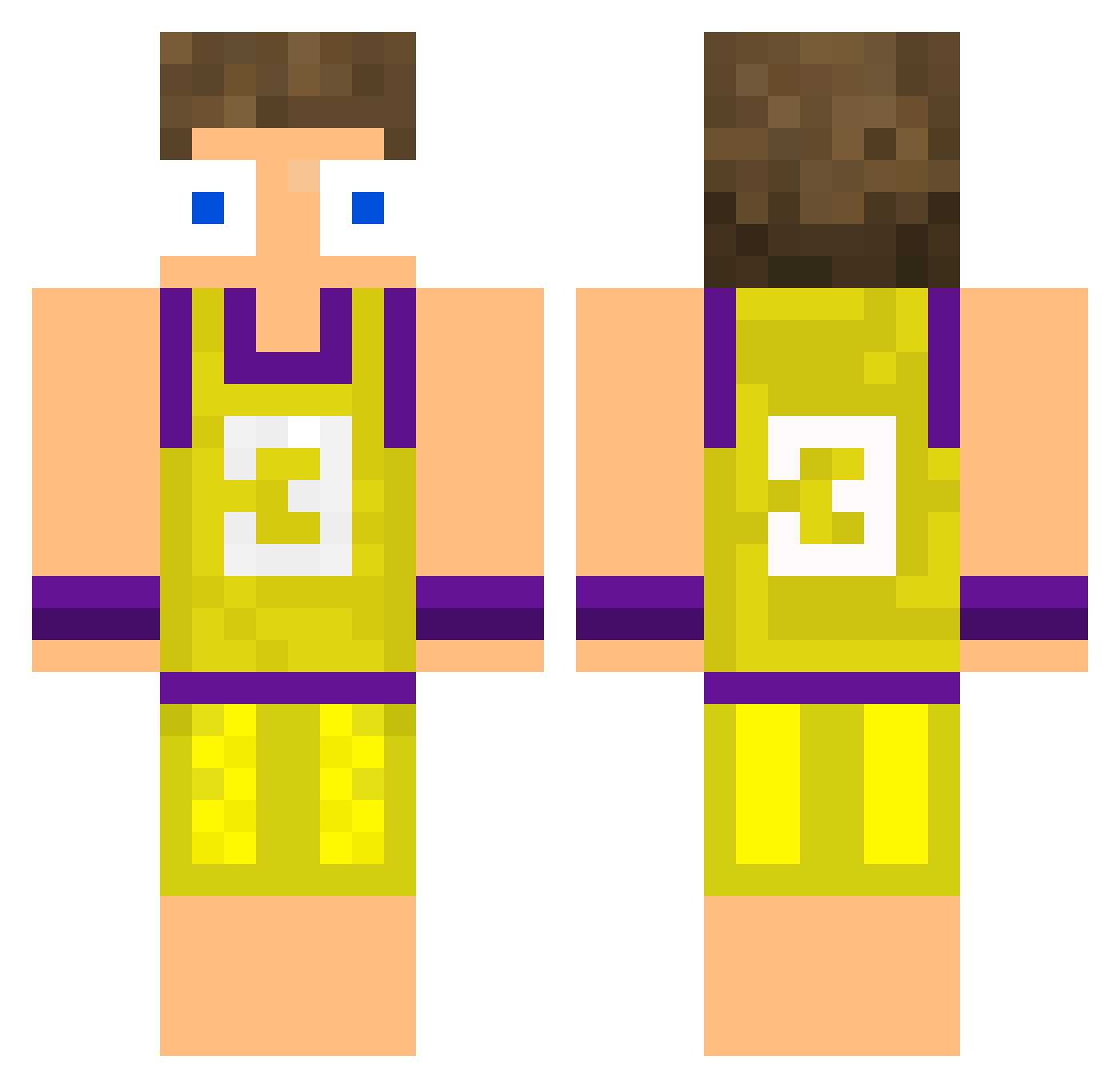 ArthurMole Minecraft skin, front and back view