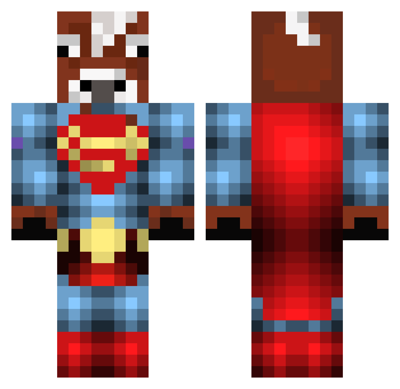 Pyke Minecraft skin, front and back view