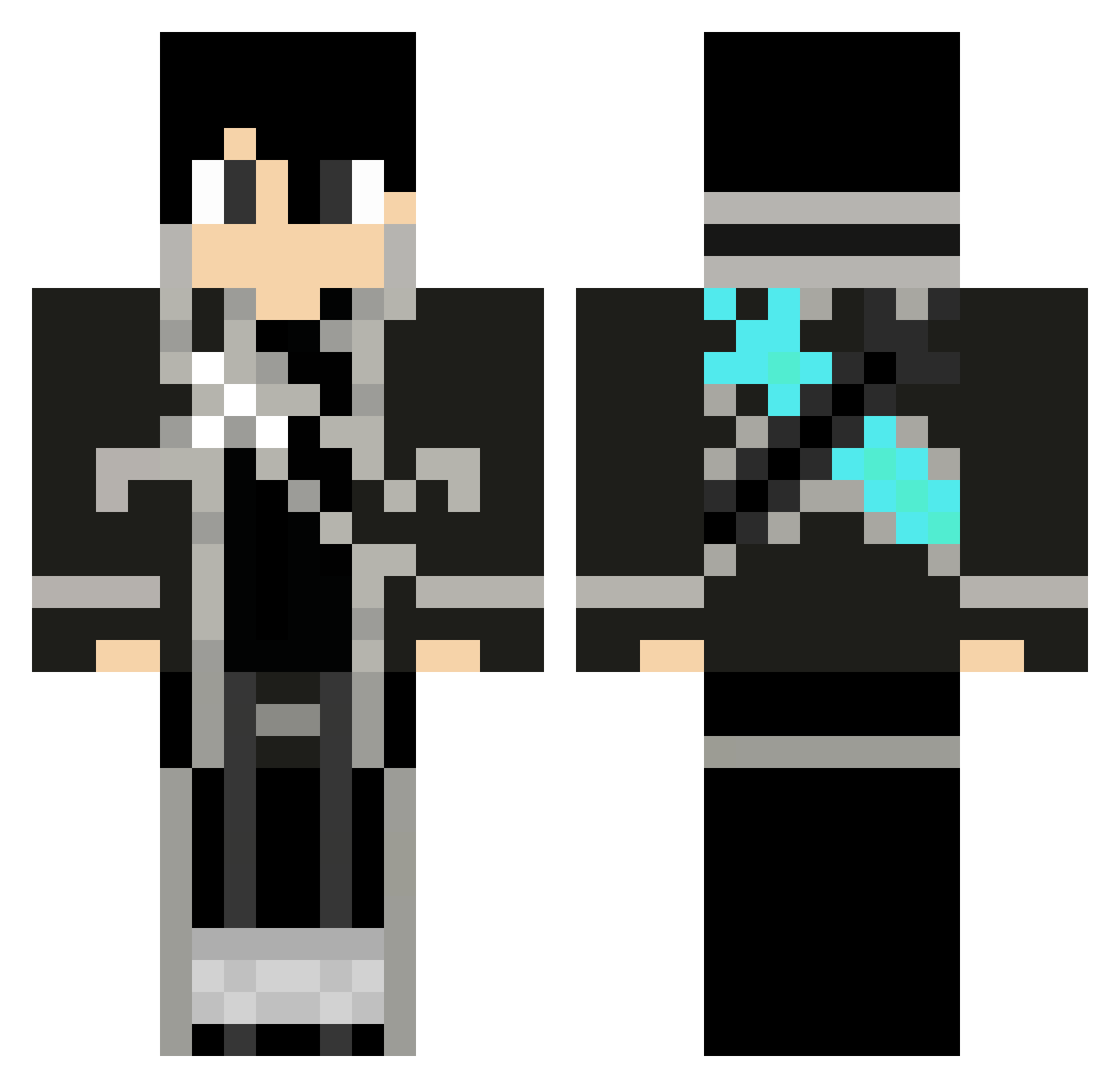 OMBRA_NOTTURNA Minecraft skin, front and back view