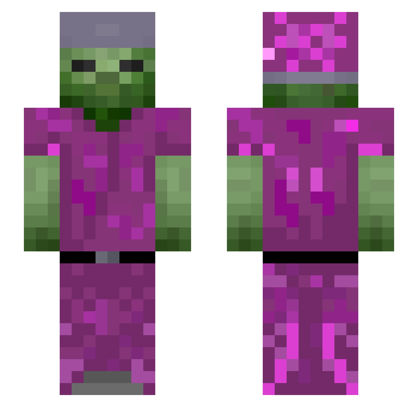 Kaptain_ko Minecraft skin, front and back view