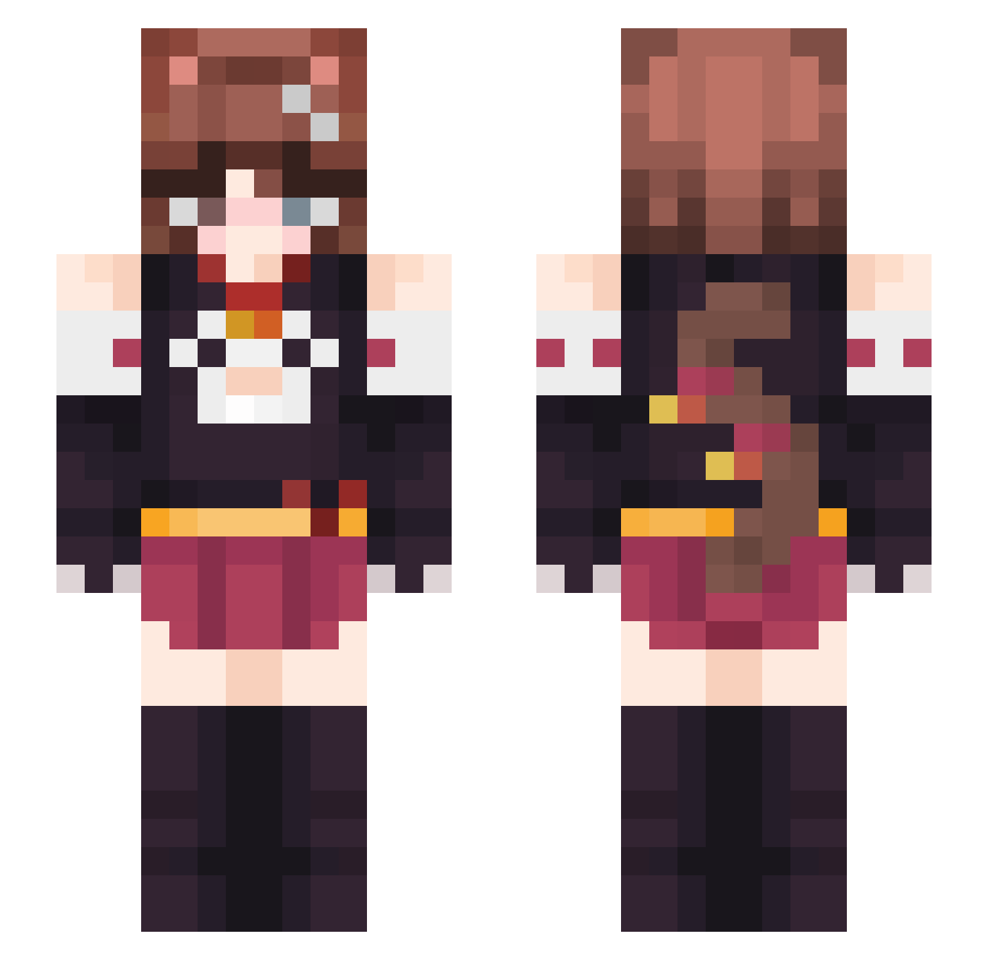 Baneekoo Minecraft skin, front and back view