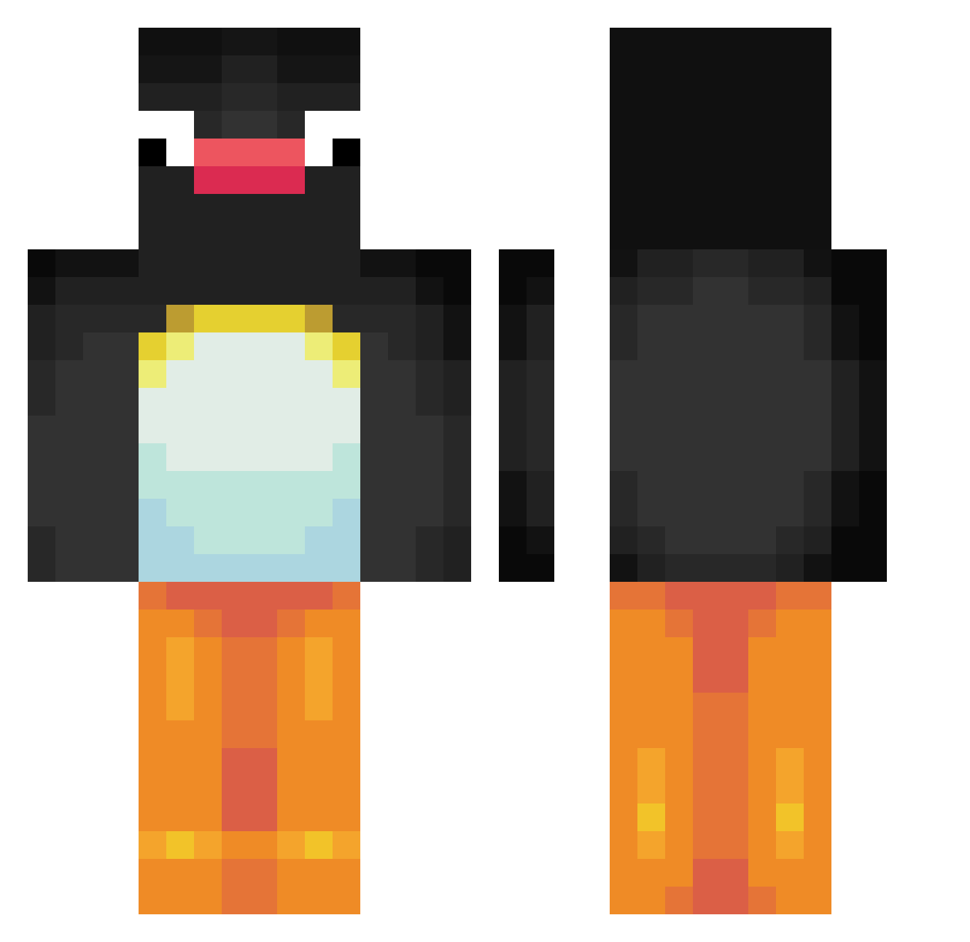 Jojosefumi Minecraft skin, front and back view