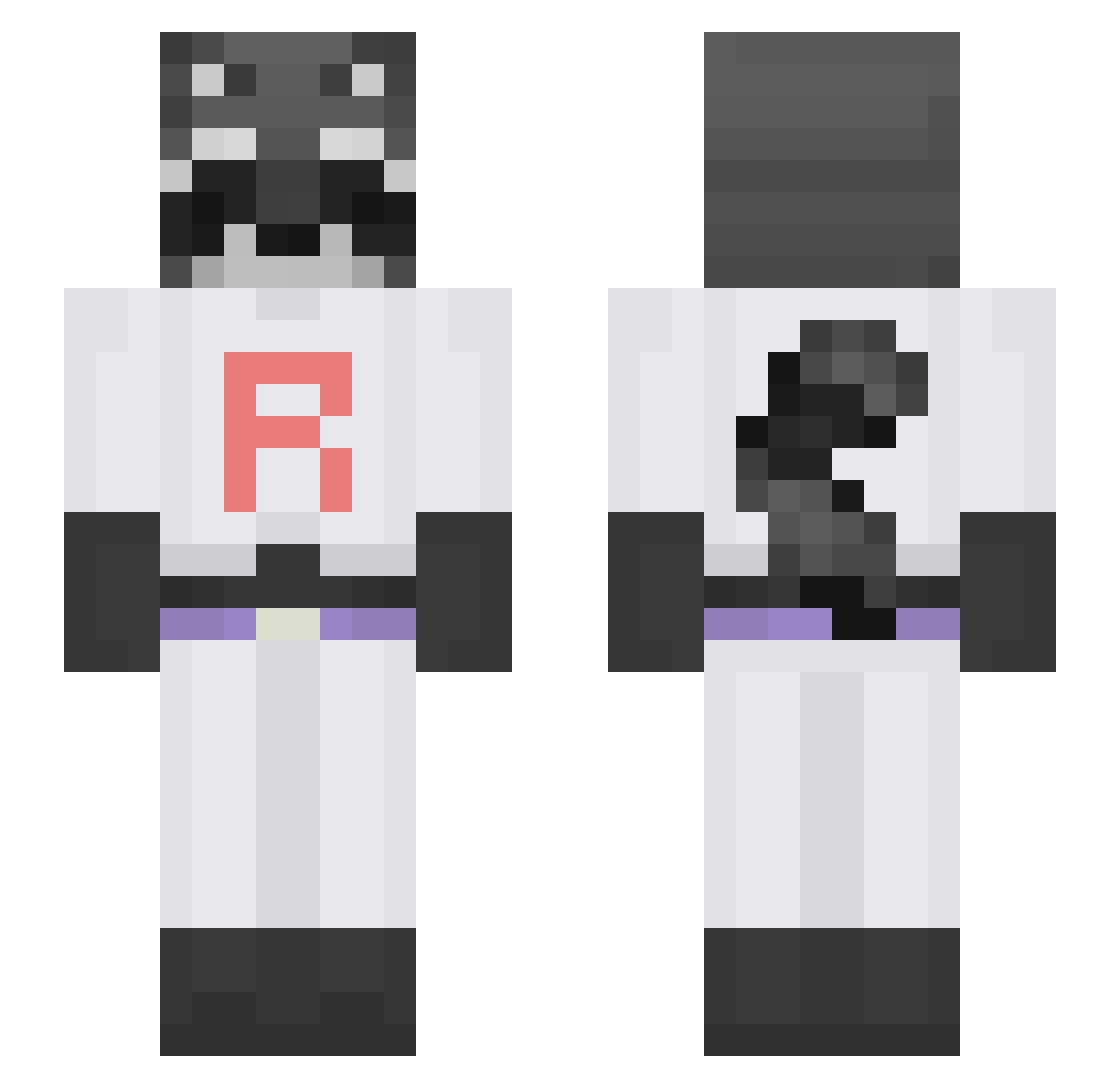 nightliss10 Minecraft skin, front and back view