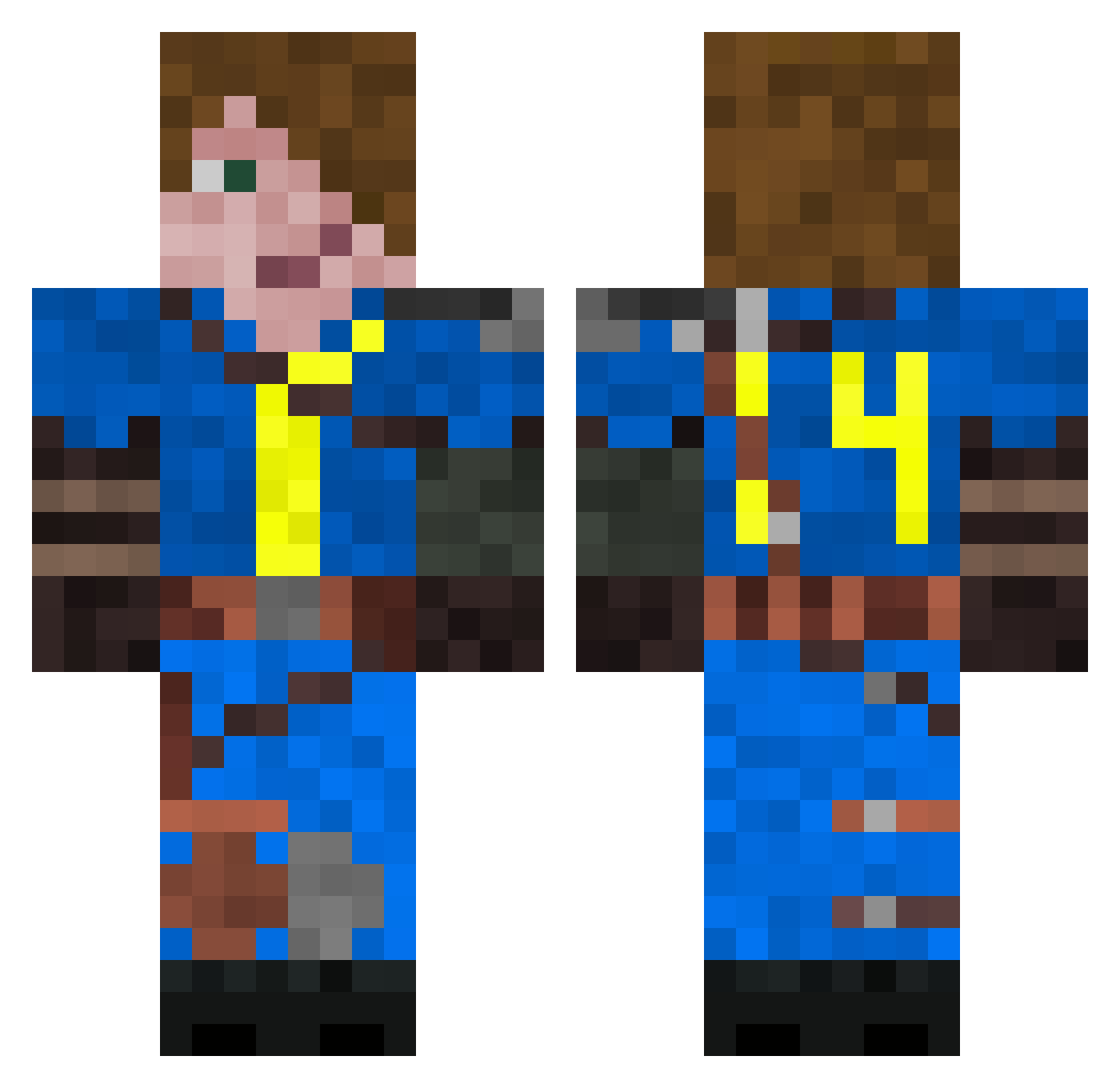 Bit Minecraft skin, front and back view