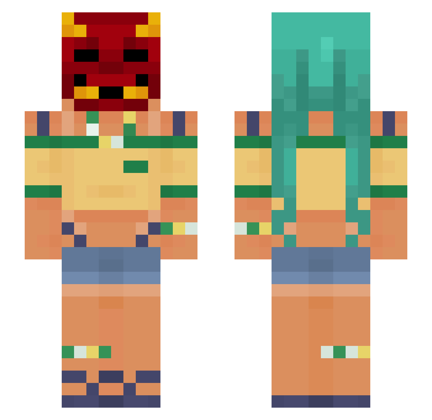 GabiNaomi Minecraft skin, front and back view