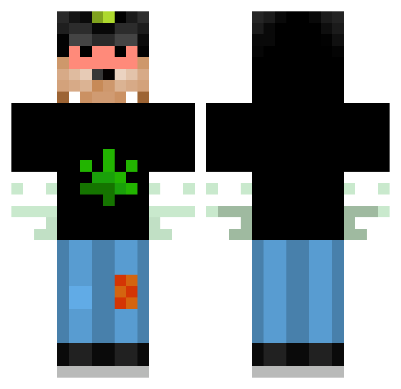 startank Minecraft skin, front and back view