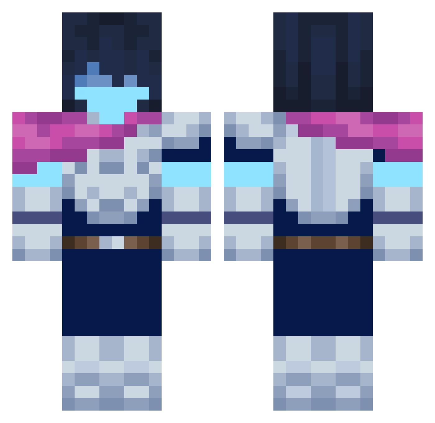 Dja480 Minecraft skin, front and back view