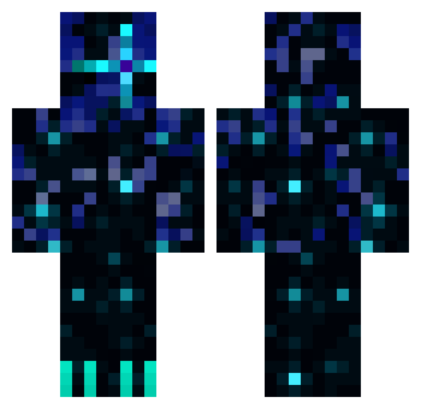 Palacer Minecraft skin, front and back view