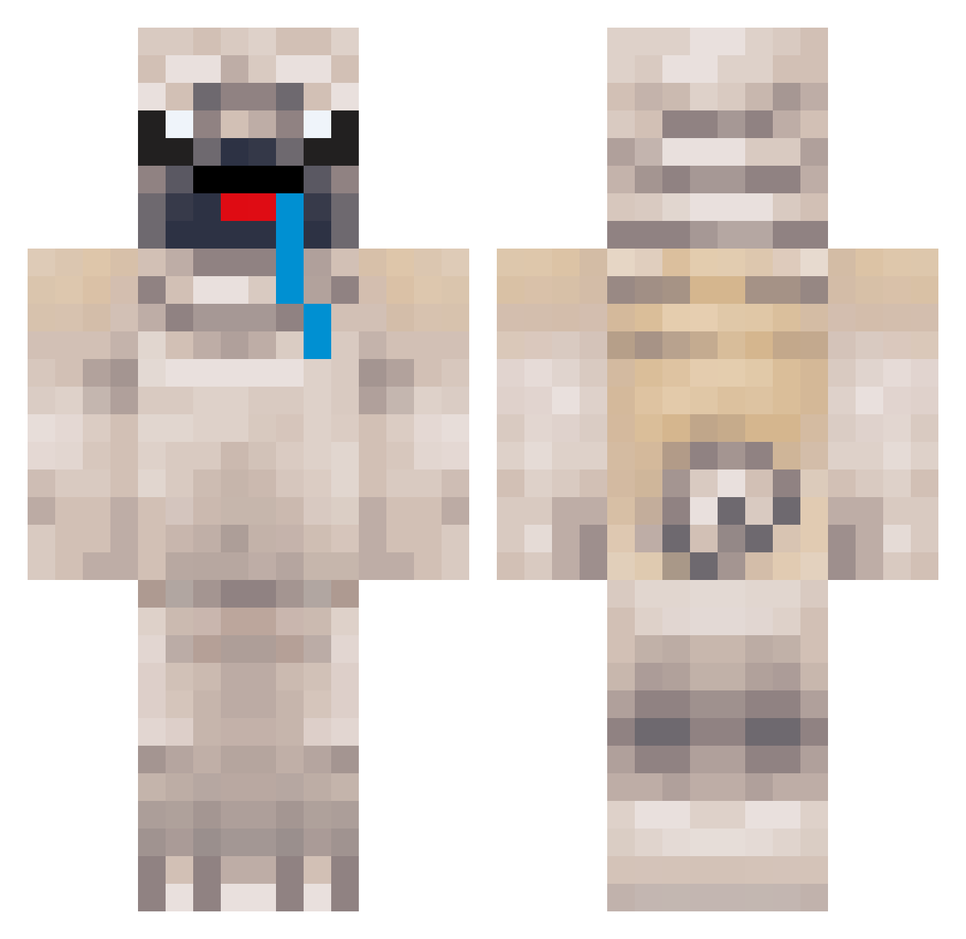 MarkBellLovesYgs Minecraft skin, front and back view