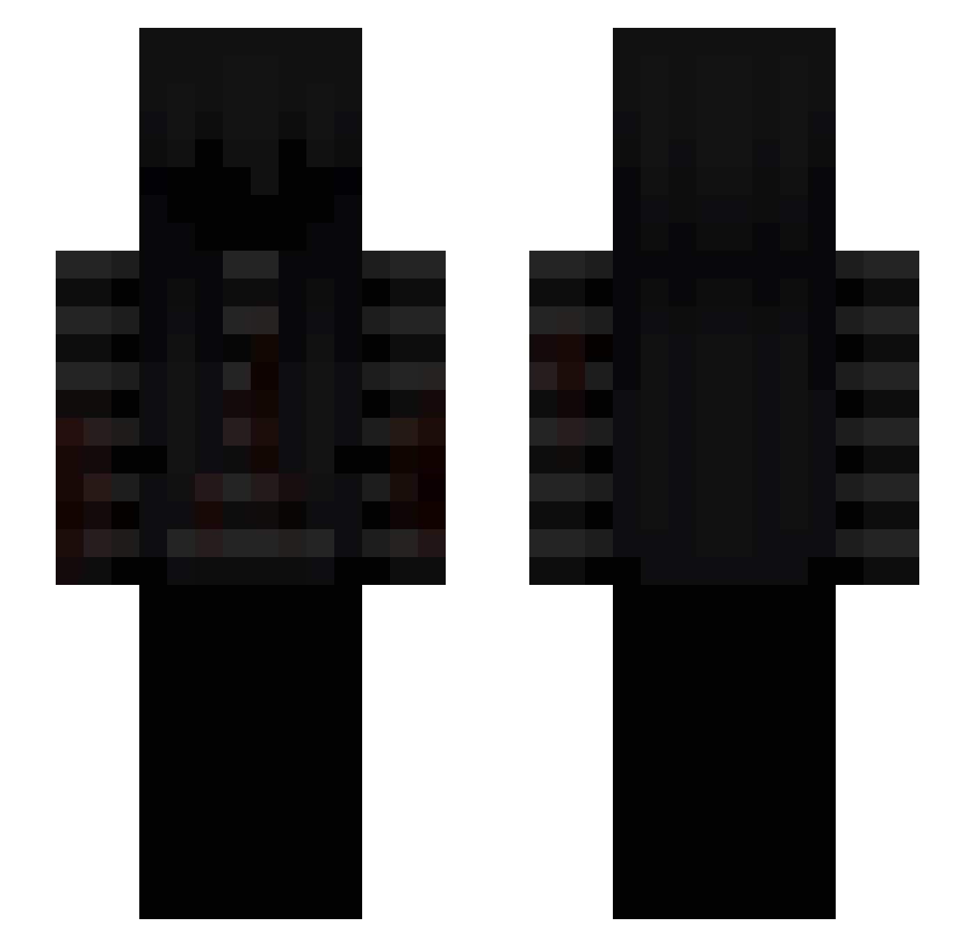 Rzrkt Minecraft skin, front and back view