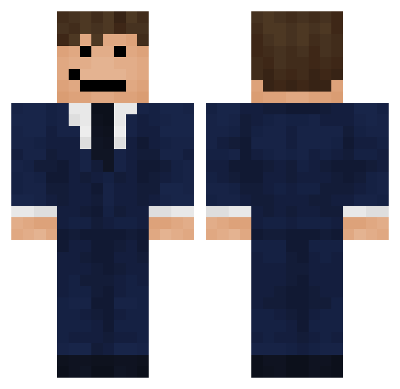 prutteaske Minecraft skin, front and back view