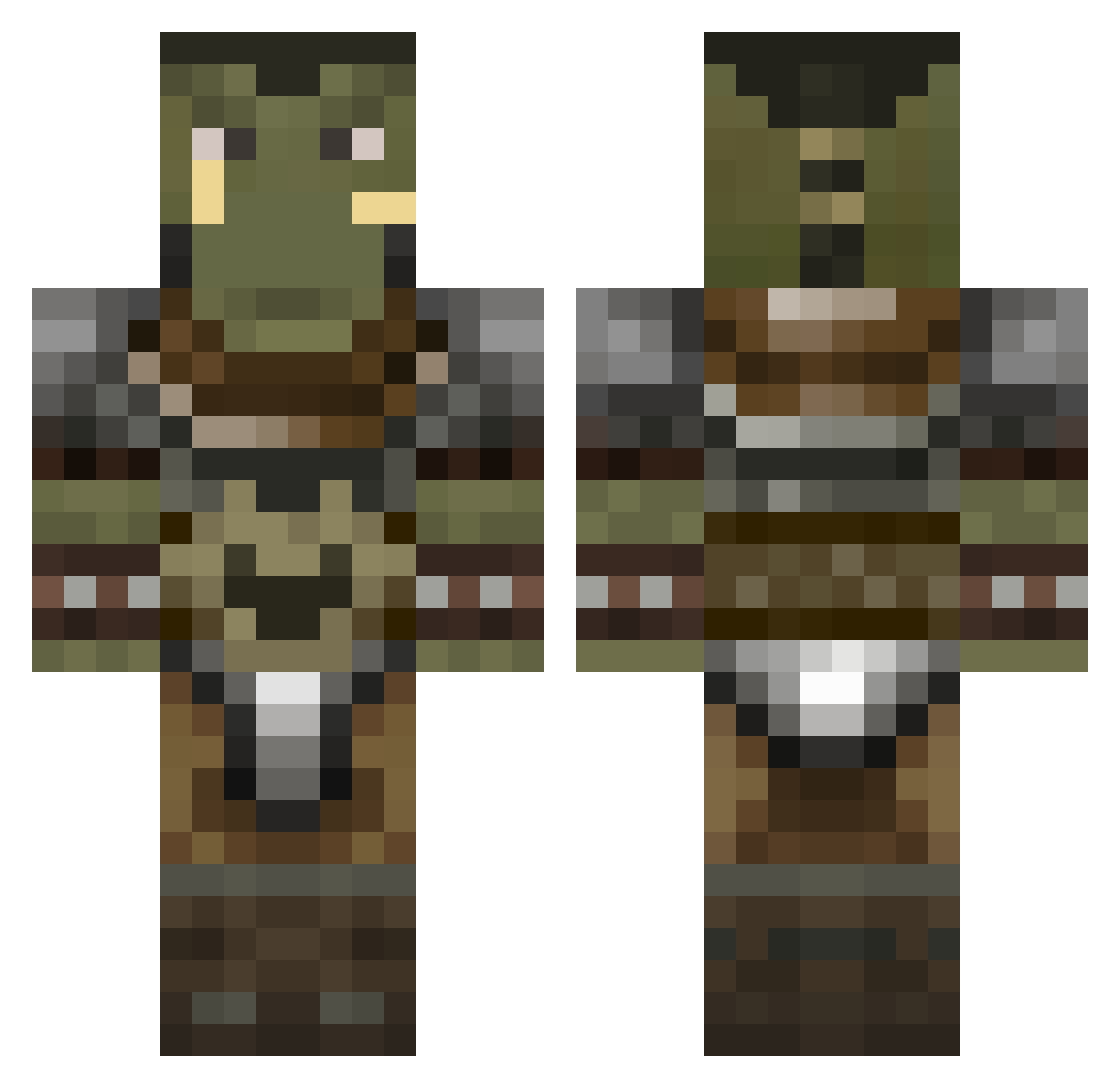 Fetich Minecraft skin, front and back view