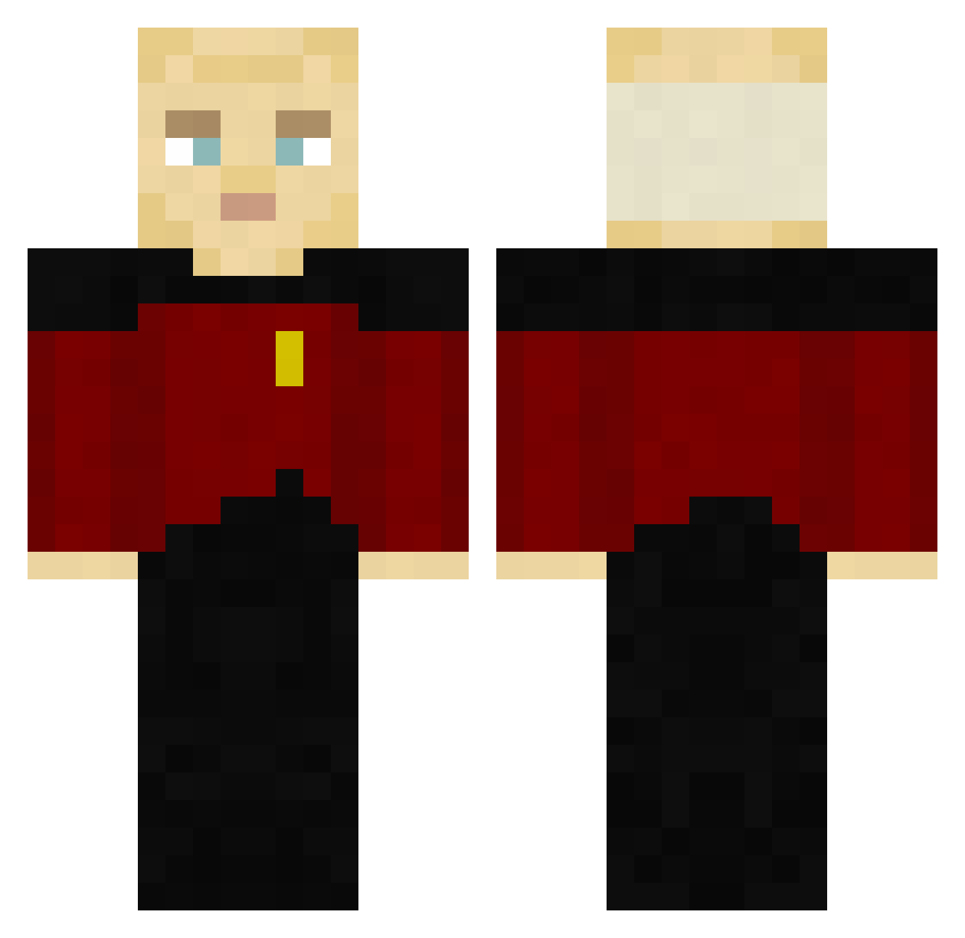 Ribose Minecraft skin, front and back view