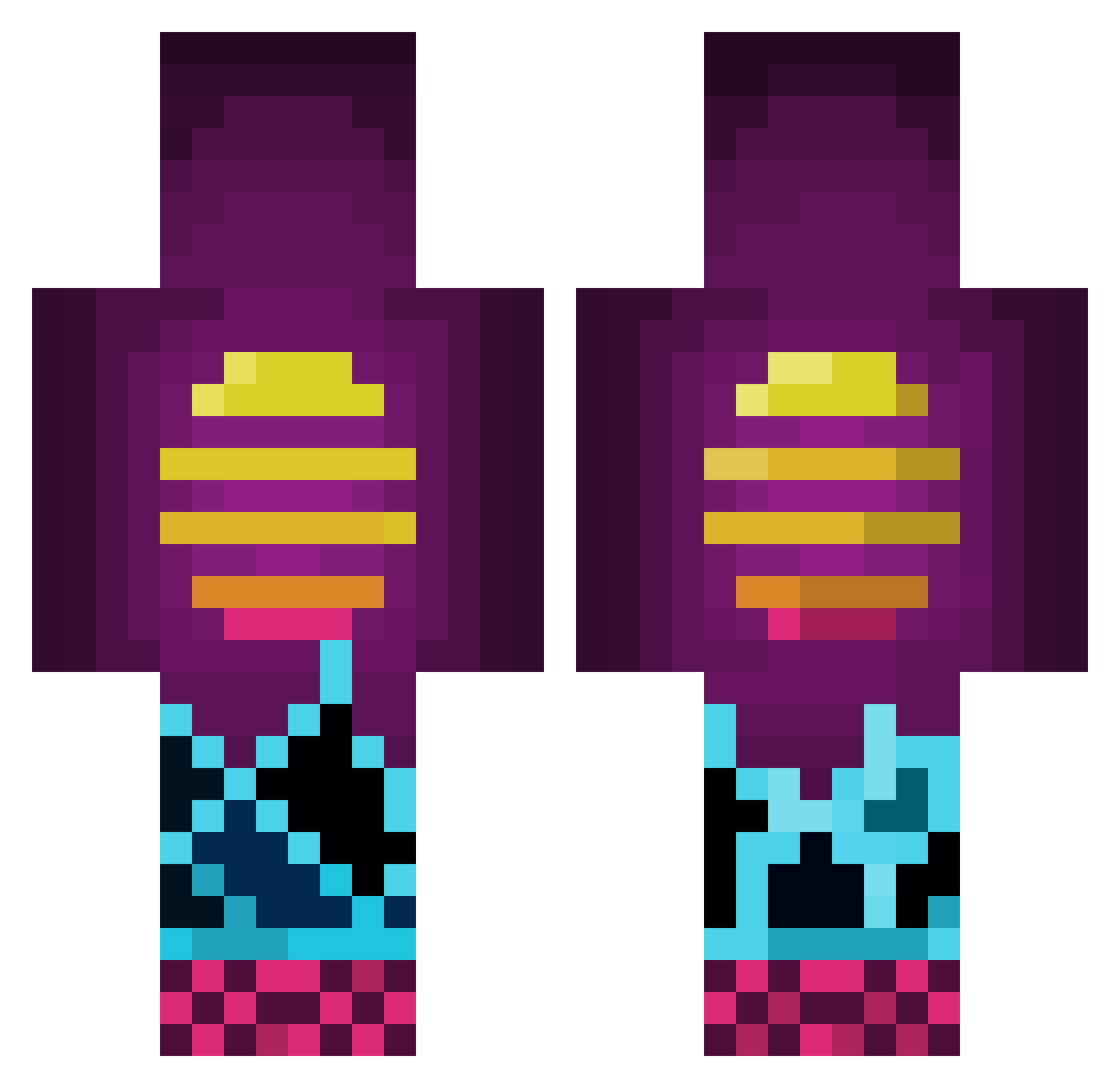 mojothemusicking Minecraft skin, front and back view