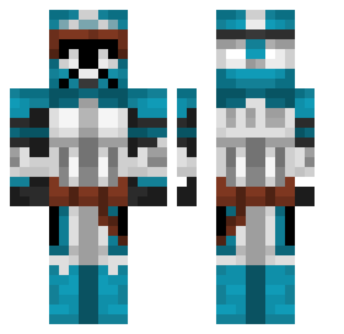 JojoLeBG38 Minecraft skin, front and back view