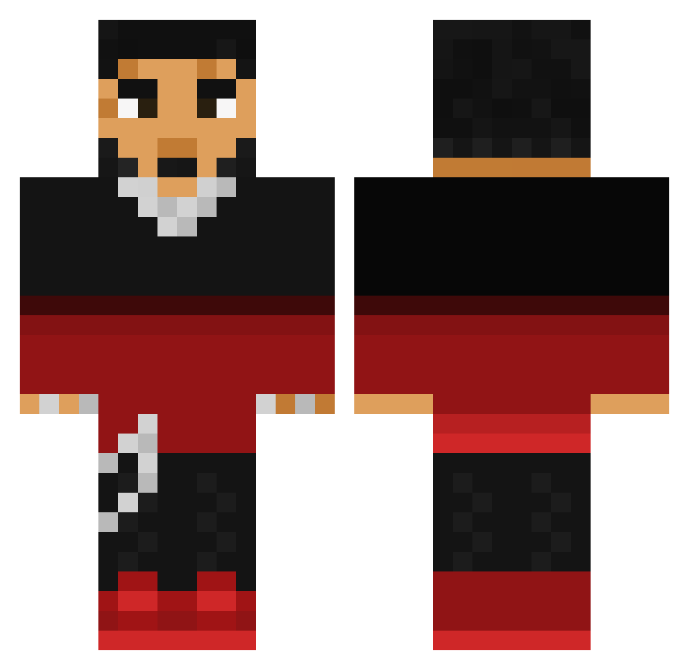 KiimboZ Minecraft skin, front and back view