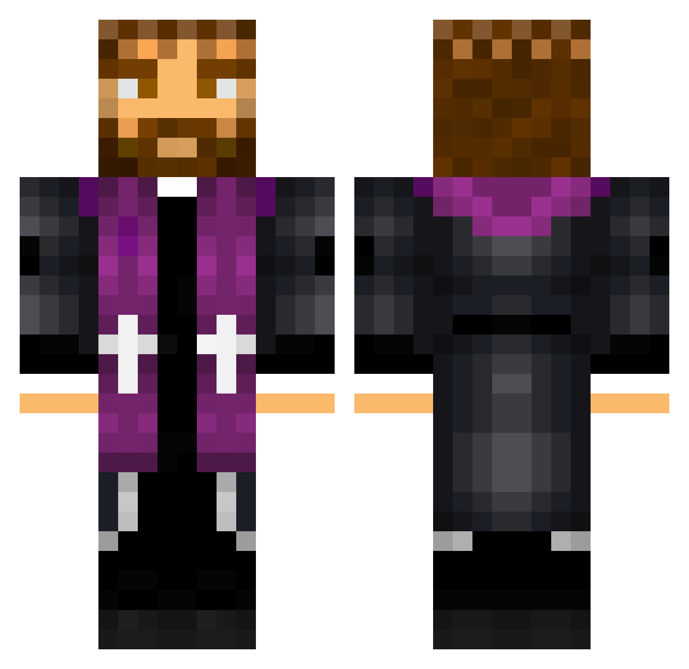 AnimeTorsos Minecraft skin, front and back view