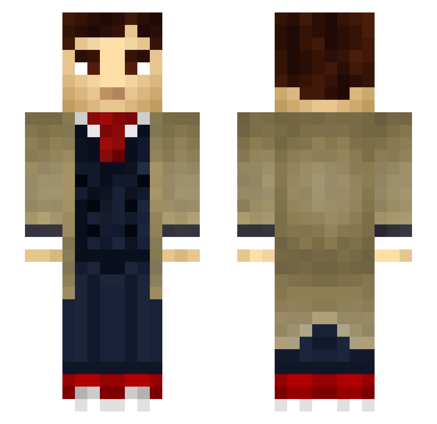 NuclearPhysicst Minecraft skin, front and back view