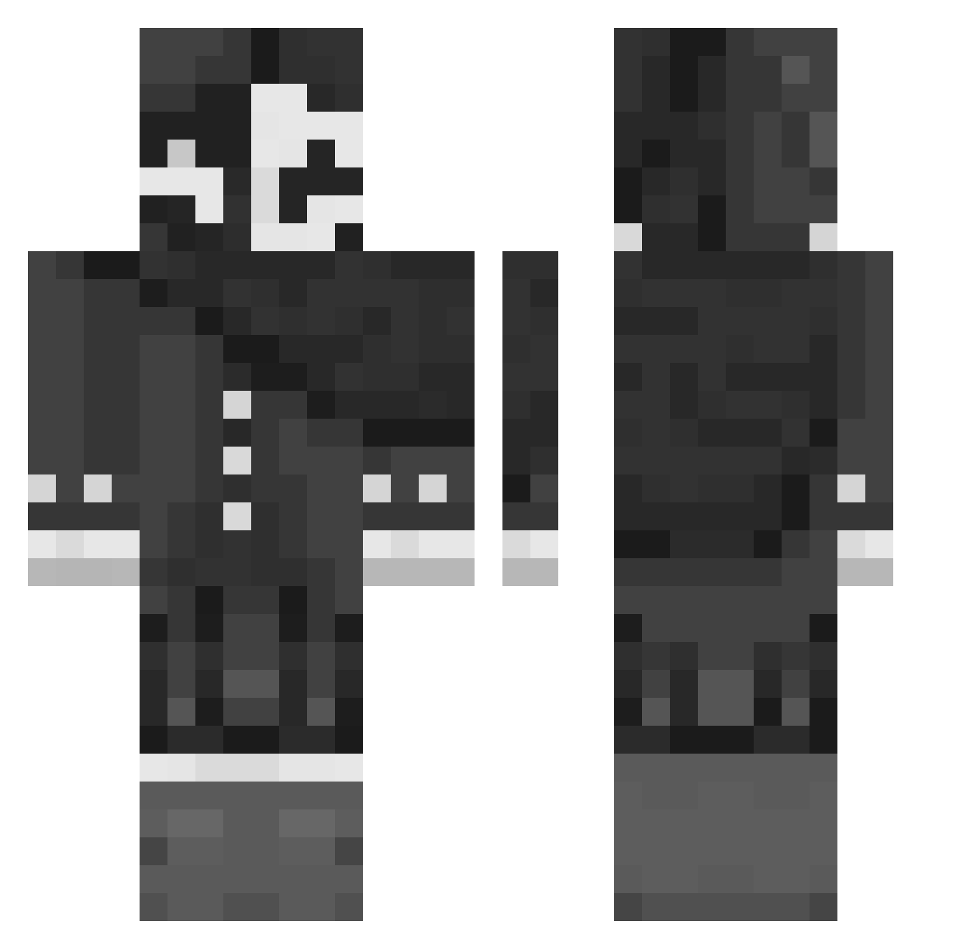 FHGJ Minecraft skin, front and back view