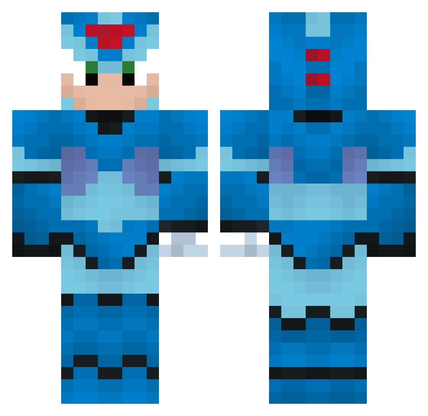 Boxthings Minecraft skin, front and back view