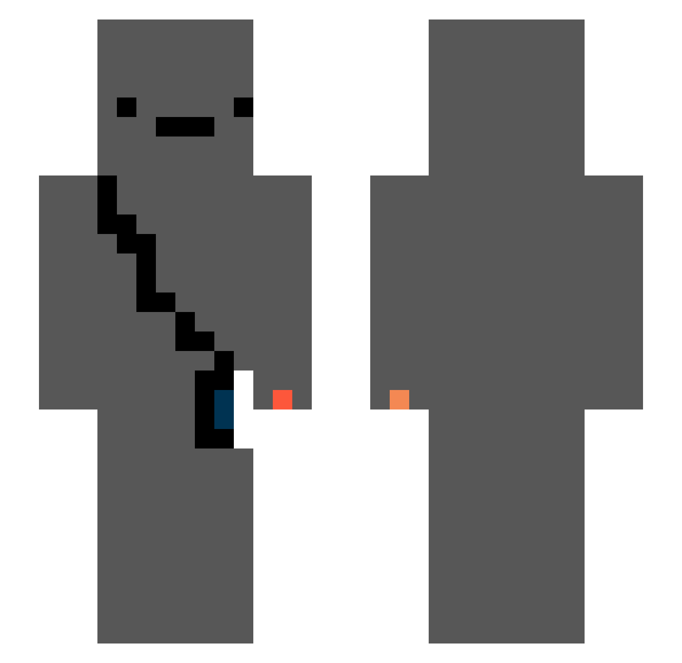 toiletpaperbro Minecraft skin, front and back view