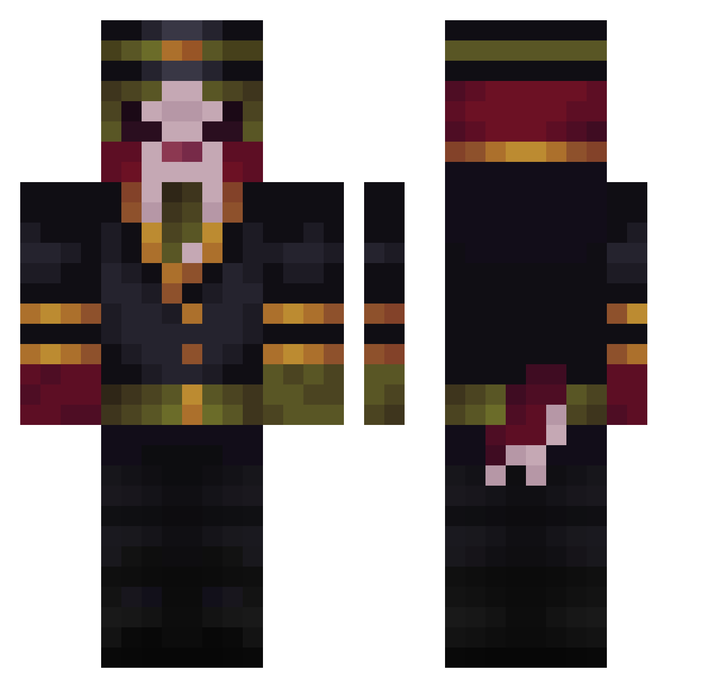 letucek Minecraft skin, front and back view