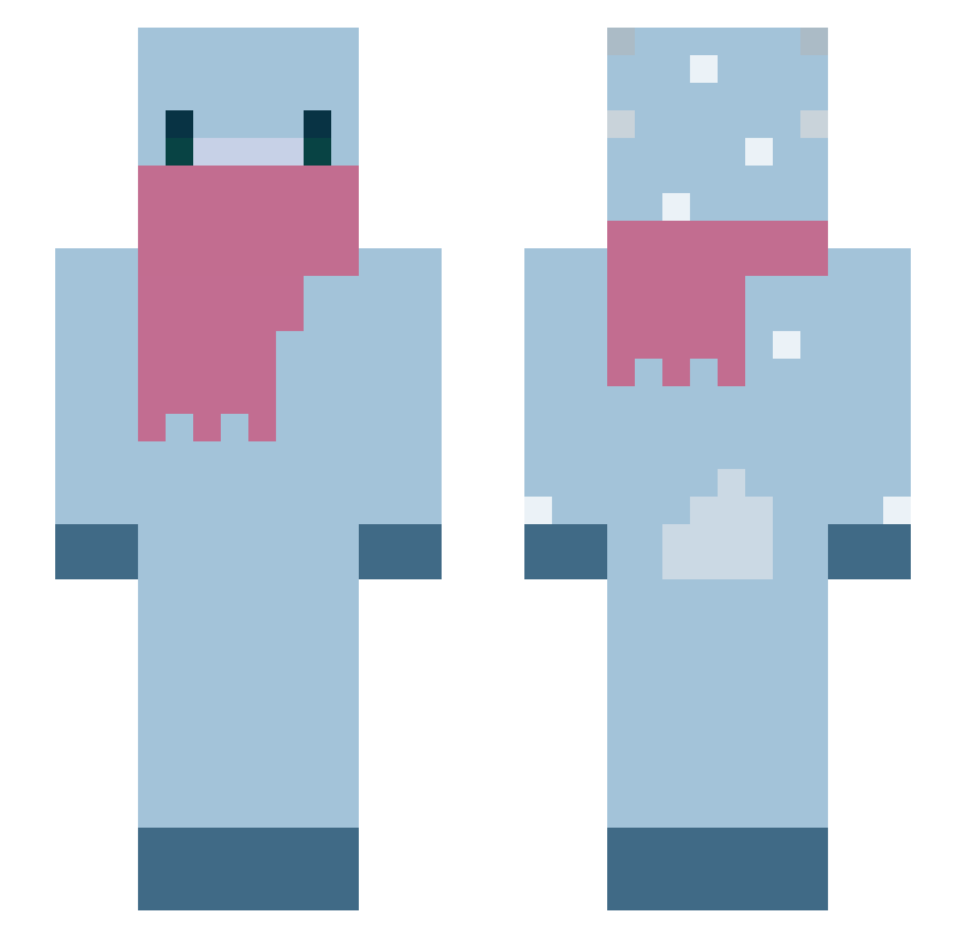 1854 Minecraft skin, front and back view