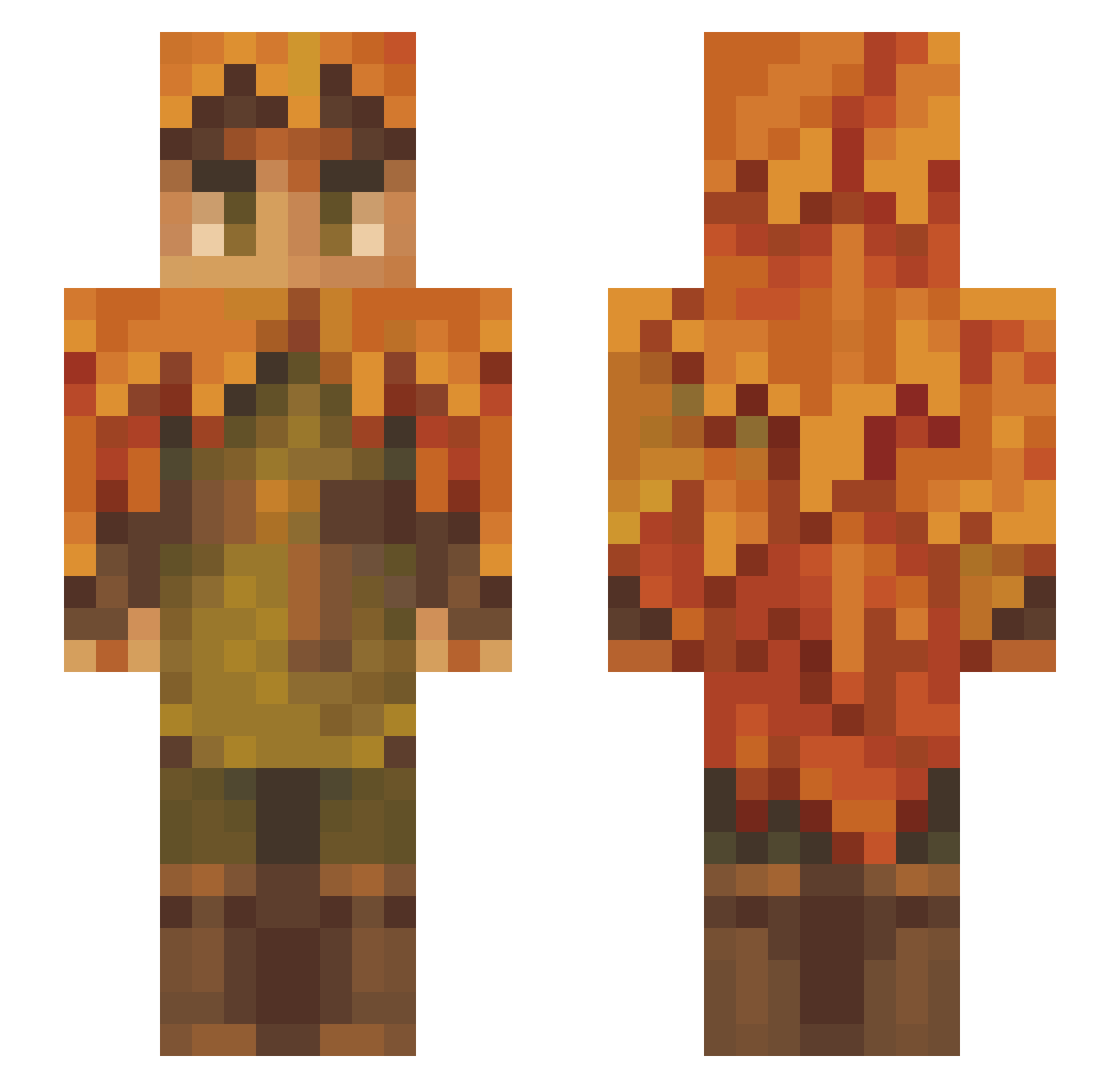 CraCra12 Minecraft skin, front and back view