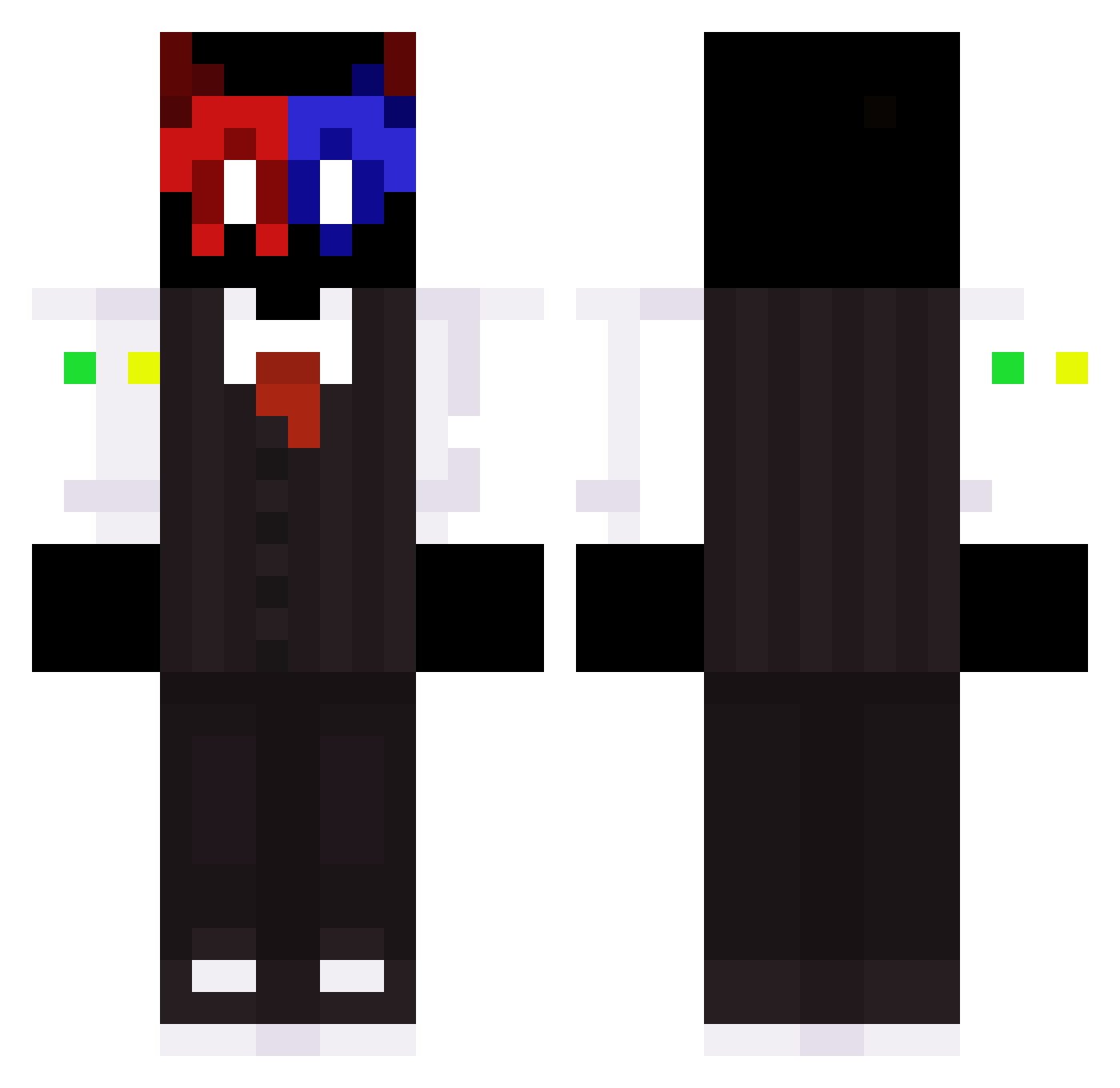 pedrix1314 Minecraft skin, front and back view
