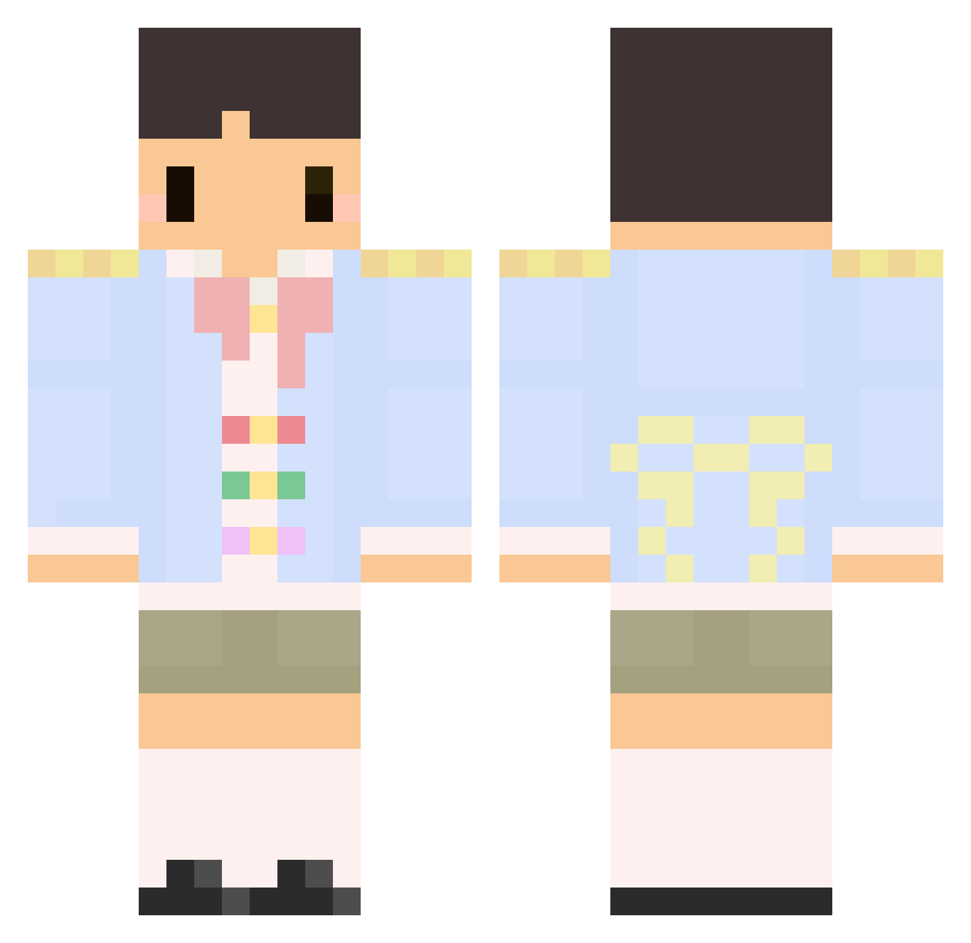 rilakchu Minecraft skin, front and back view