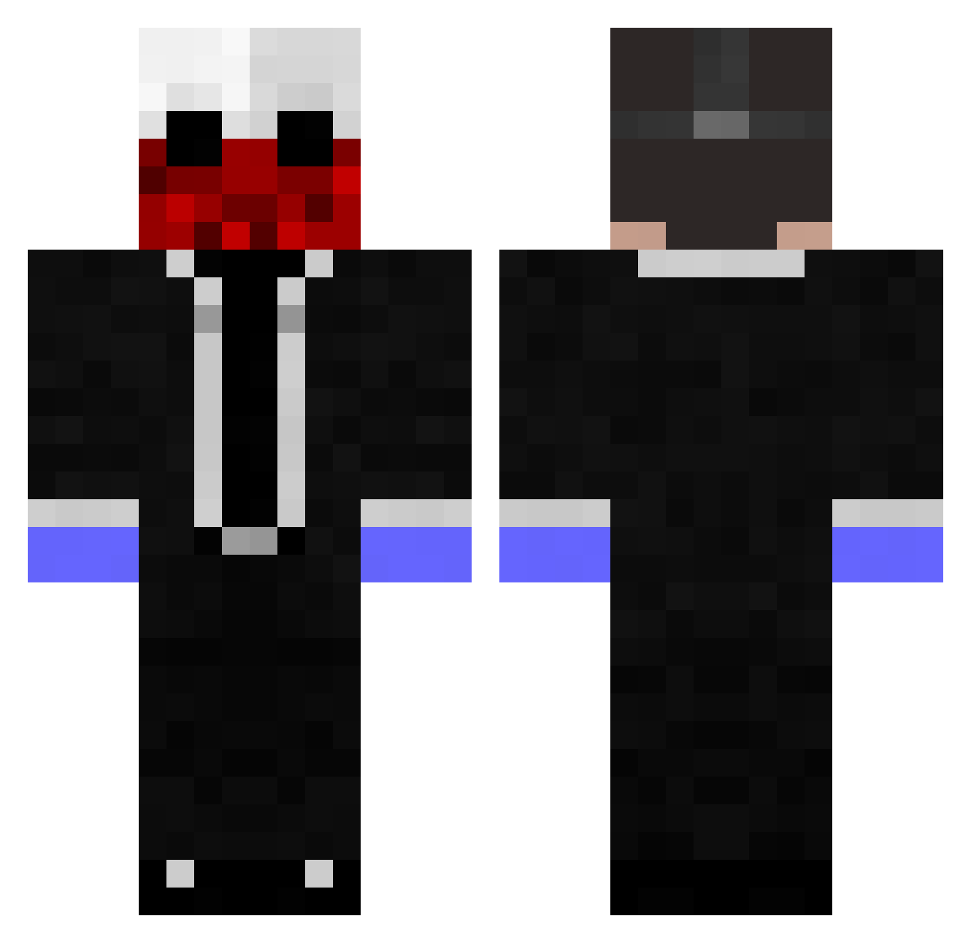 CTFGod Minecraft skin, front and back view