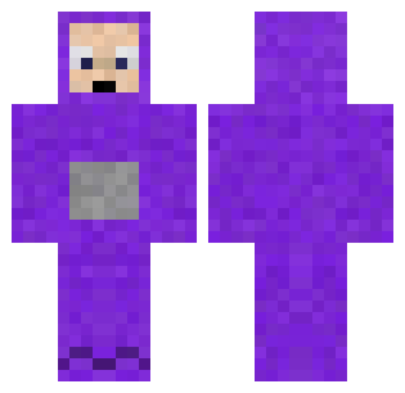 JuliusJuul Minecraft skin, front and back view