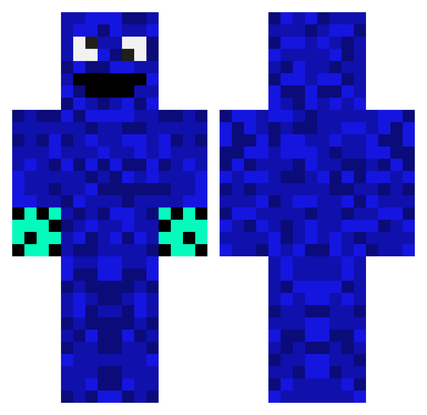 Sectored Minecraft skin, front and back view