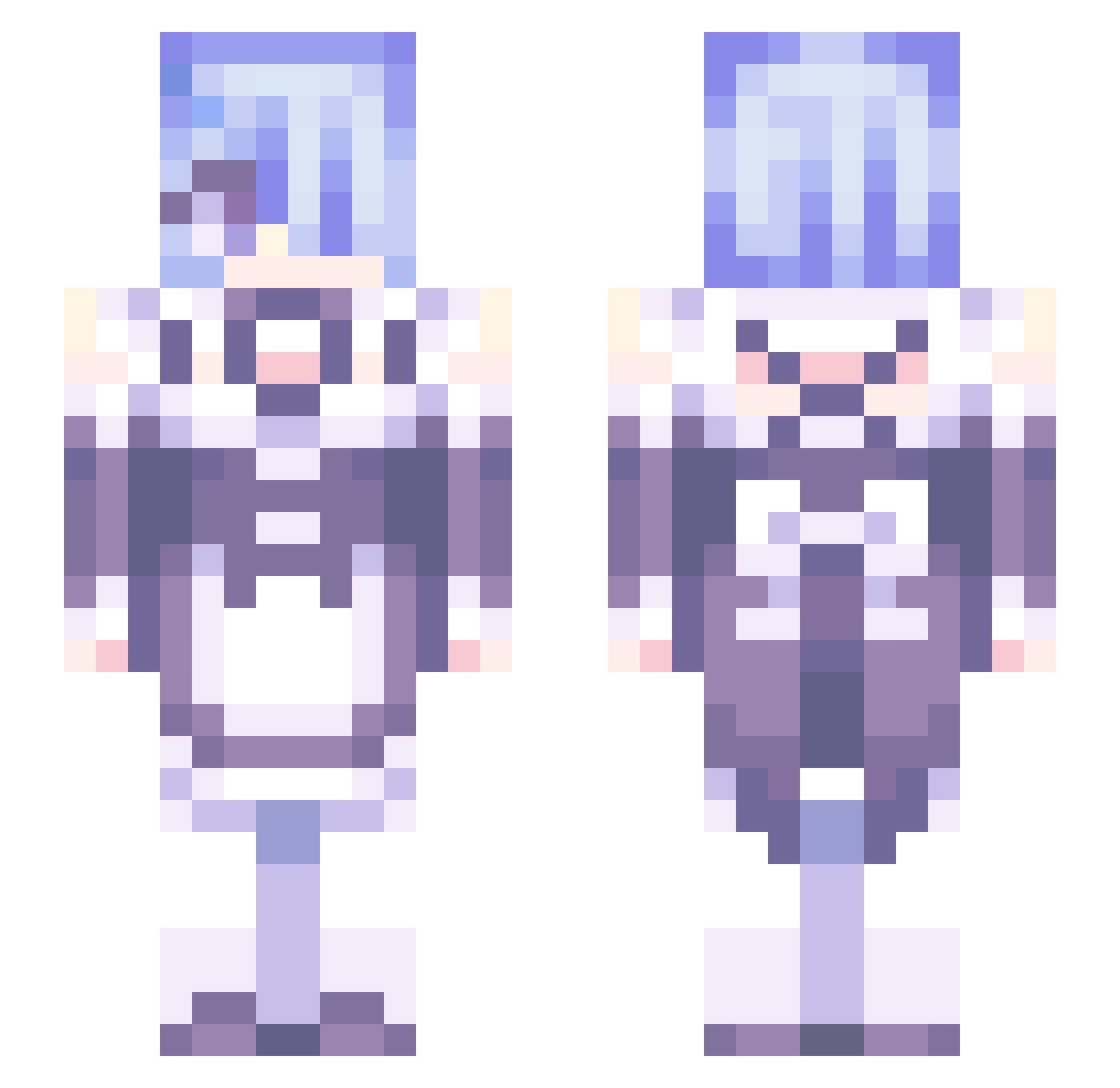 WhosRem Minecraft skin, front and back view