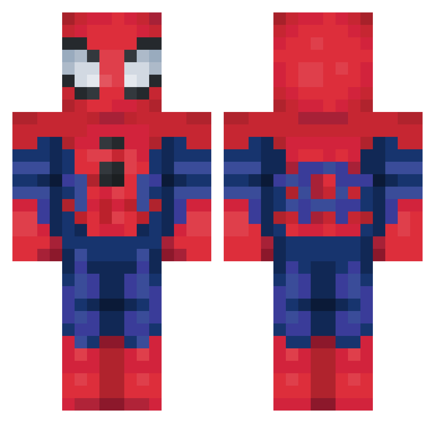 SkoutyLuvs Minecraft skin, front and back view