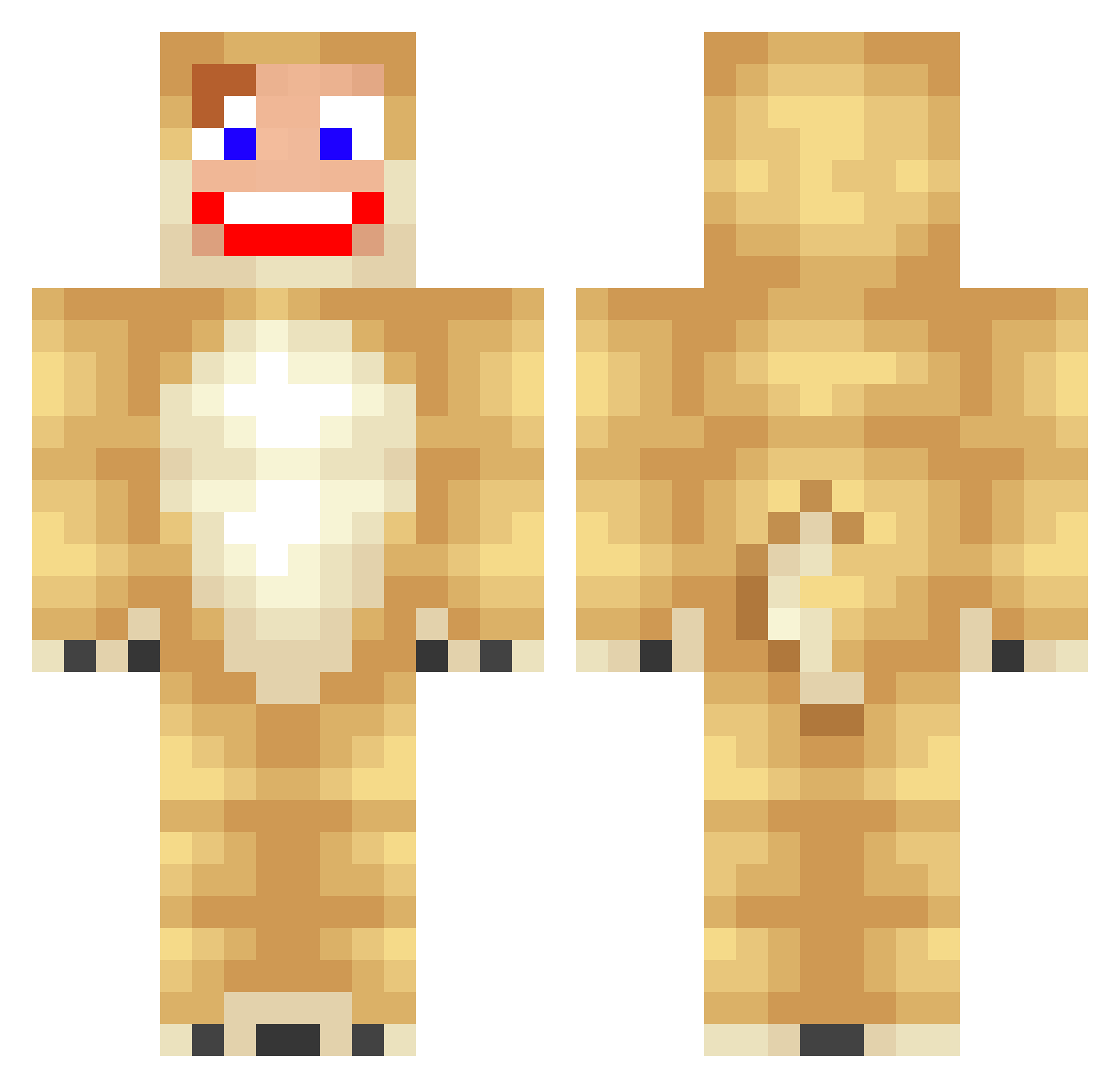 TheD0g3TV Minecraft skin, front and back view