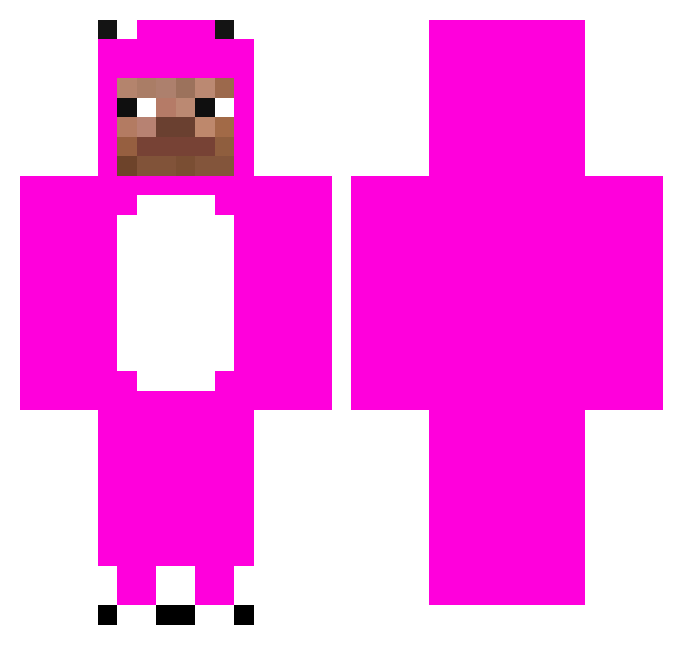RazBazIsCute Minecraft skin, front and back view