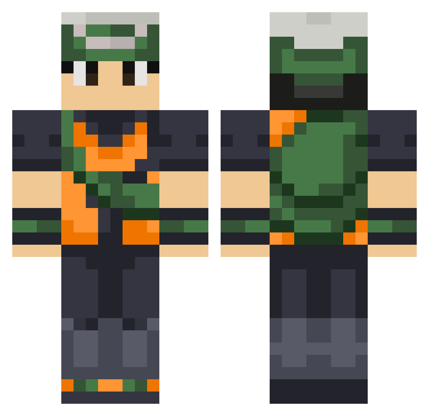 DoodleMyNoodel Minecraft skin, front and back view
