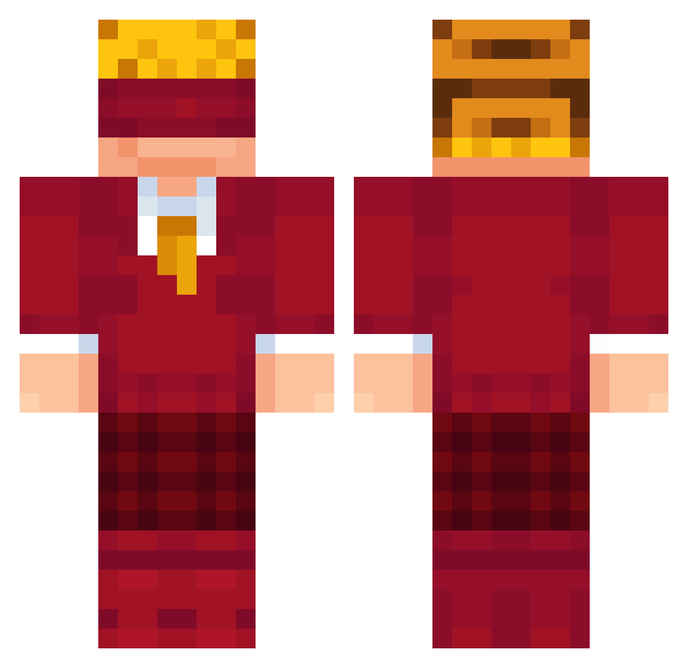 NoHistavich Minecraft skin, front and back view