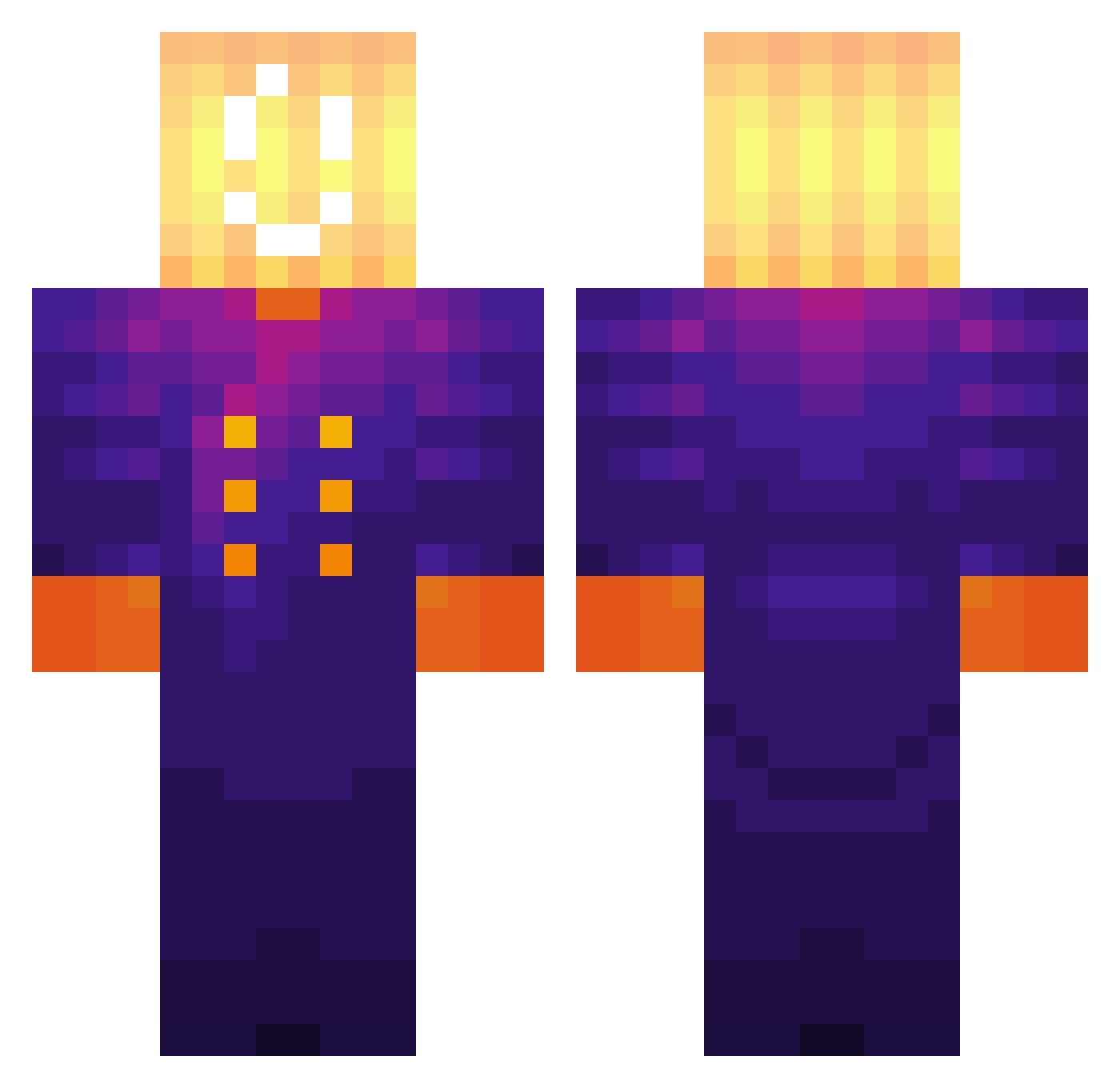 RCFSAMP_LAKER Minecraft skin, front and back view